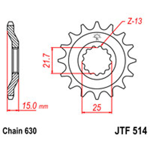 JT JT Gear Box Sprockets G/B 514-15T KAW (528)